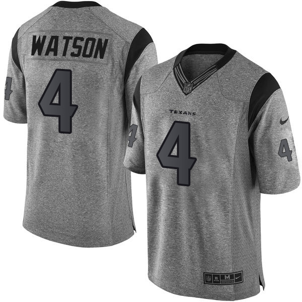 Men's Nike Houston Texans #4 Deshaun Watson Limited Gray Gridiron NFL Jersey