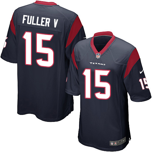 Men's Nike Houston Texans #15 Will Fuller V Game Navy Blue Team Color NFL Jersey