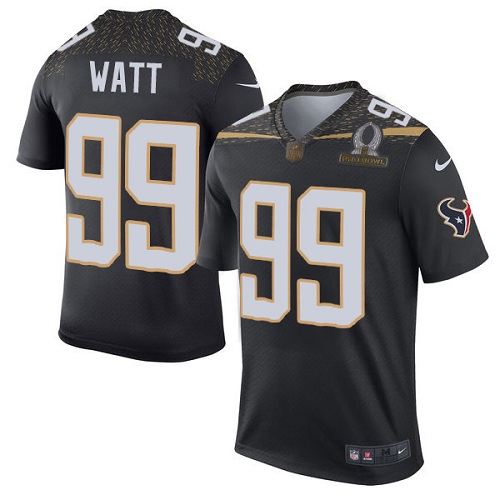 Men's Nike Houston Texans #99 J.J. Watt Elite Black Team Irvin 2016 Pro Bowl NFL Jersey