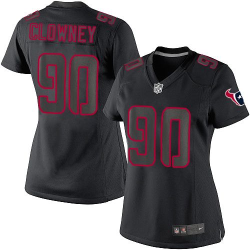 Women's Nike Houston Texans #90 Jadeveon Clowney Limited Black Impact NFL Jersey