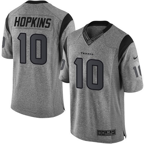 Men's Nike Houston Texans #10 DeAndre Hopkins Limited Gray Gridiron NFL Jersey