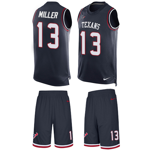 Men's Nike Houston Texans #13 Braxton Miller Limited Navy Blue Tank Top Suit NFL Jersey