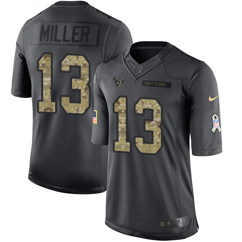 Youth Nike Houston Texans #13 Braxton Miller Limited Black 2016 Salute to Service NFL Jersey