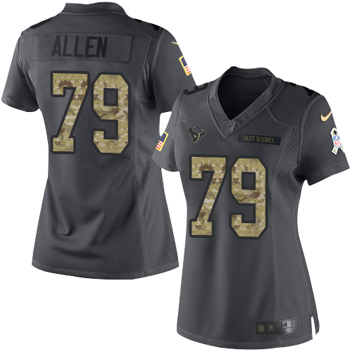 Women's Nike Houston Texans #79 Jeff Allen Limited Black 2016 Salute to Service NFL Jersey