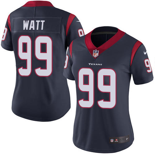 Women's Nike Houston Texans #99 J.J. Watt Navy Blue Team Color Vapor Untouchable Limited Player NFL Jersey