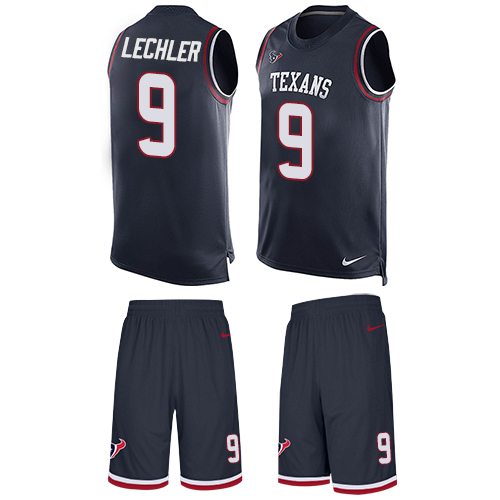Men's Nike Houston Texans #9 Shane Lechler Limited Navy Blue Tank Top Suit NFL Jersey