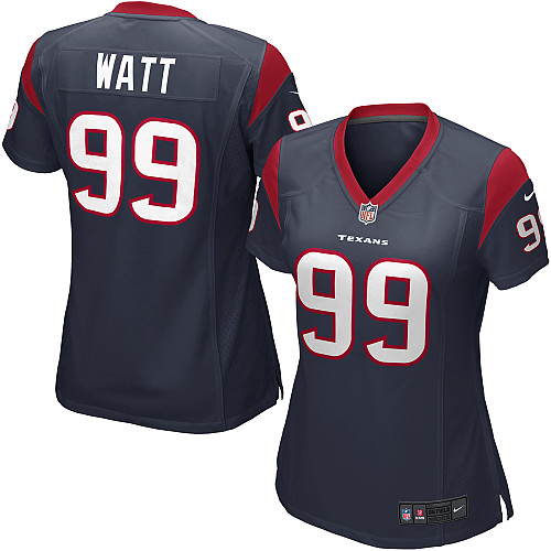 Women's Nike Houston Texans #99 J.J. Watt Game Navy Blue Team Color NFL Jersey