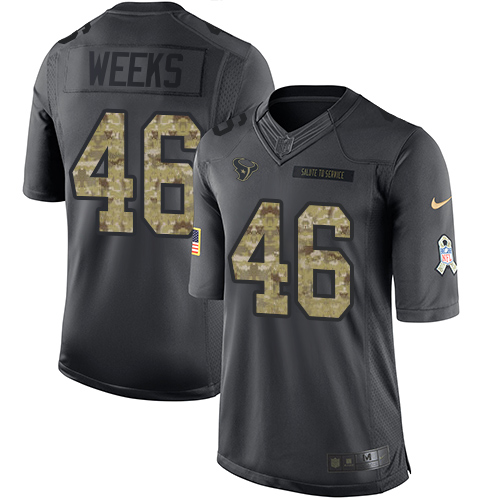 Youth Nike Houston Texans #46 Jon Weeks Limited Black 2016 Salute to Service NFL Jersey