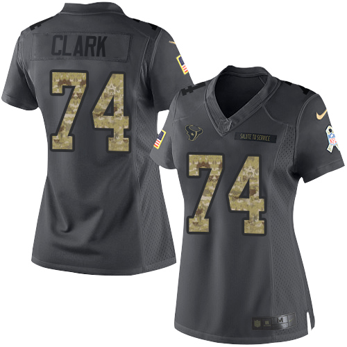 Women's Nike Houston Texans #74 Chris Clark Limited Black 2016 Salute to Service NFL Jersey