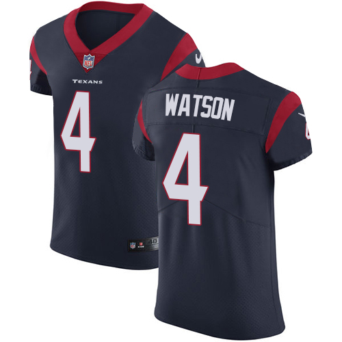 Men's Nike Houston Texans #4 Deshaun Watson Navy Blue Team Color Vapor Untouchable Elite Player NFL Jersey
