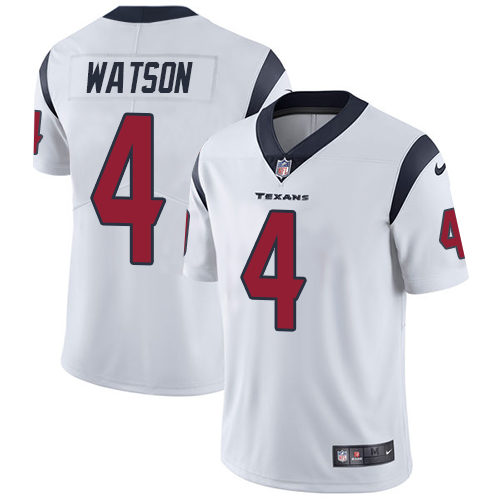 Men's Nike Houston Texans #4 Deshaun Watson White Vapor Untouchable Limited Player NFL Jersey