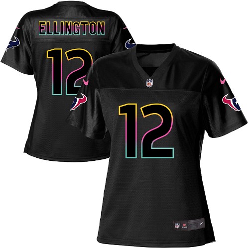 Women's Nike Houston Texans #12 Bruce Ellington Game Black Fashion NFL Jersey