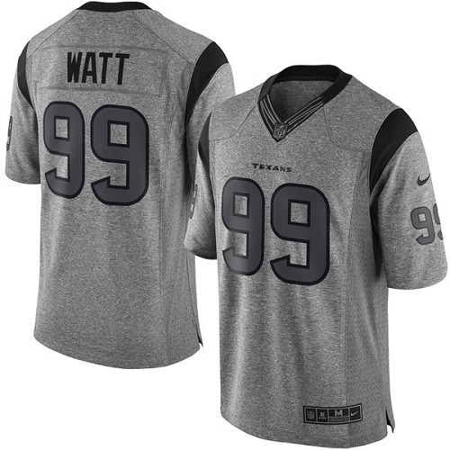 Men's Nike Houston Texans #99 J.J. Watt Limited Gray Gridiron NFL Jersey
