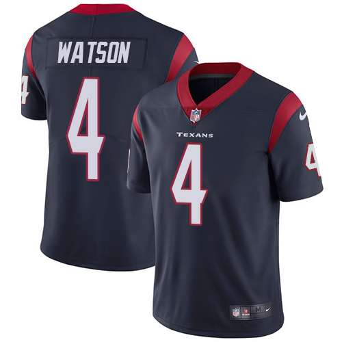 Youth Nike Houston Texans #4 Deshaun Watson Navy Blue Team Color Vapor Untouchable Elite Player NFL Jersey