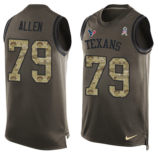 Men's Nike Houston Texans #79 Jeff Allen Limited Green Salute to Service Tank Top NFL Jersey