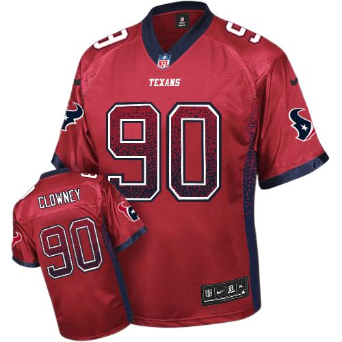 Men's Nike Houston Texans #90 Jadeveon Clowney Elite Red Drift Fashion NFL Jersey