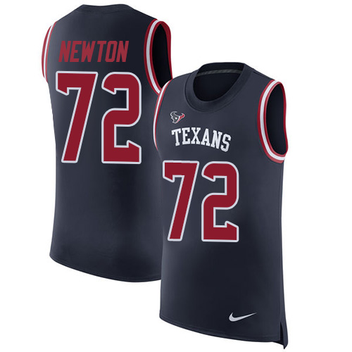 Men's Nike Houston Texans #72 Derek Newton Navy Blue Rush Player Name & Number Tank Top NFL Jersey