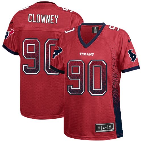 Women's Nike Houston Texans #90 Jadeveon Clowney Elite Red Drift Fashion NFL Jersey