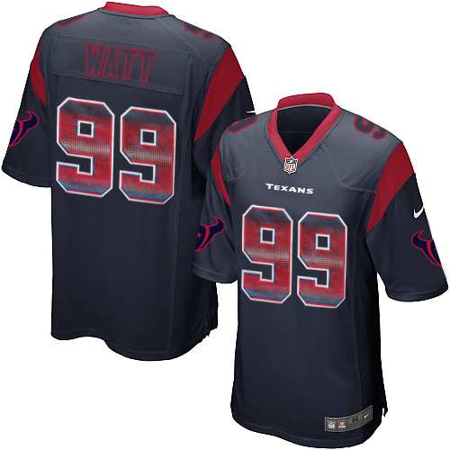 Men's Nike Houston Texans #99 J.J. Watt Limited Navy Blue Strobe NFL Jersey