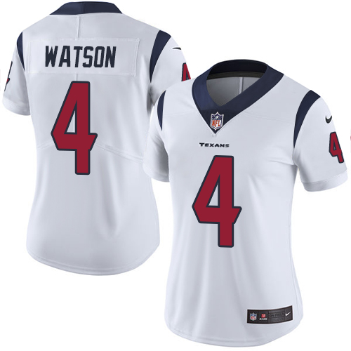 Women's Nike Houston Texans #4 Deshaun Watson White Vapor Untouchable Limited Player NFL Jersey
