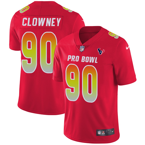 Men's Nike Houston Texans #90 Jadeveon Clowney Limited Red 2018 Pro Bowl NFL Jersey
