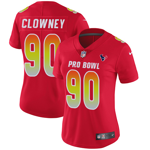 Women's Nike Houston Texans #90 Jadeveon Clowney Limited Red 2018 Pro Bowl NFL Jersey
