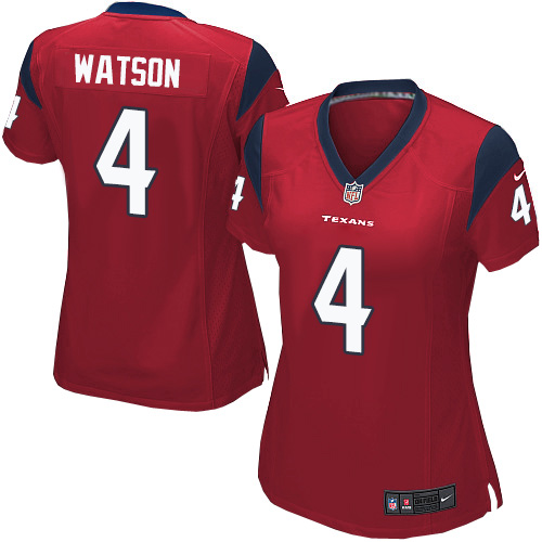 Women's Nike Houston Texans #4 Deshaun Watson Game Red Alternate NFL Jersey