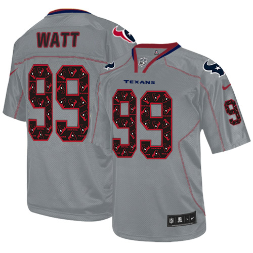 Men's Nike Houston Texans #99 J.J. Watt Elite New Lights Out Grey NFL Jersey
