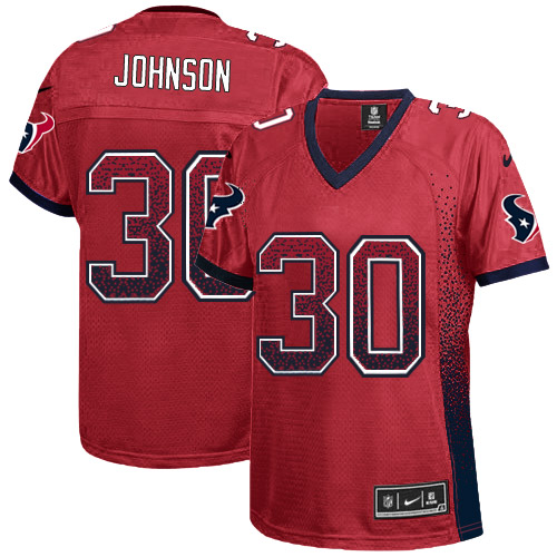 Women's Nike Houston Texans #30 Kevin Johnson Elite Red Drift Fashion NFL Jersey