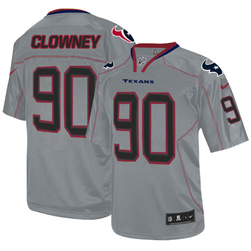 Men's Nike Houston Texans #90 Jadeveon Clowney Elite Lights Out Grey NFL Jersey