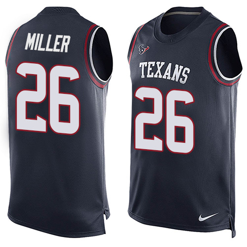 Men's Nike Houston Texans #26 Lamar Miller Limited Navy Blue Player Name & Number Tank Top NFL Jersey
