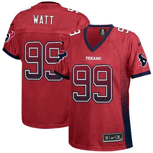 Women's Nike Houston Texans #99 J.J. Watt Elite Red Drift Fashion NFL Jersey