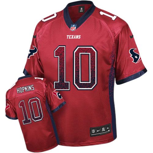 Men's Nike Houston Texans #10 DeAndre Hopkins Elite Red Drift Fashion NFL Jersey