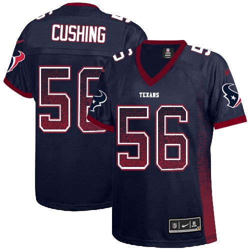 Women's Nike Houston Texans #56 Brian Cushing Elite Navy Blue Drift Fashion NFL Jersey