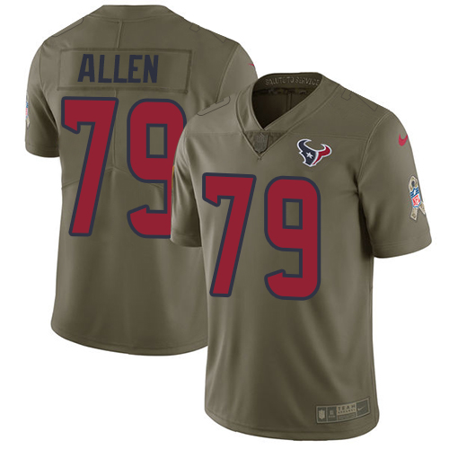 Men's Nike Houston Texans #79 Jeff Allen Limited Olive 2017 Salute to Service NFL Jersey