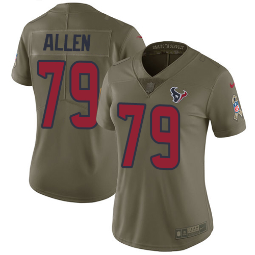 Women's Nike Houston Texans #79 Jeff Allen Limited Olive 2017 Salute to Service NFL Jersey