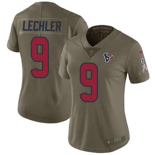 Women's Nike Houston Texans #9 Shane Lechler Limited Olive 2017 Salute to Service NFL Jersey