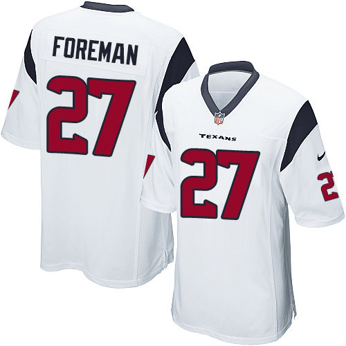 Men's Nike Houston Texans #27 D'Onta Foreman Game White NFL Jersey