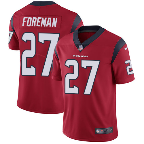 Men's Nike Houston Texans #27 D'Onta Foreman Red Alternate Vapor Untouchable Limited Player NFL Jersey