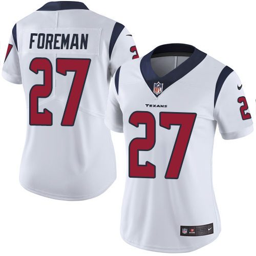 Women's Nike Houston Texans #27 D'Onta Foreman White Vapor Untouchable Limited Player NFL Jersey