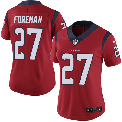 Women's Nike Houston Texans #27 D'Onta Foreman Red Alternate Vapor Untouchable Elite Player NFL Jersey