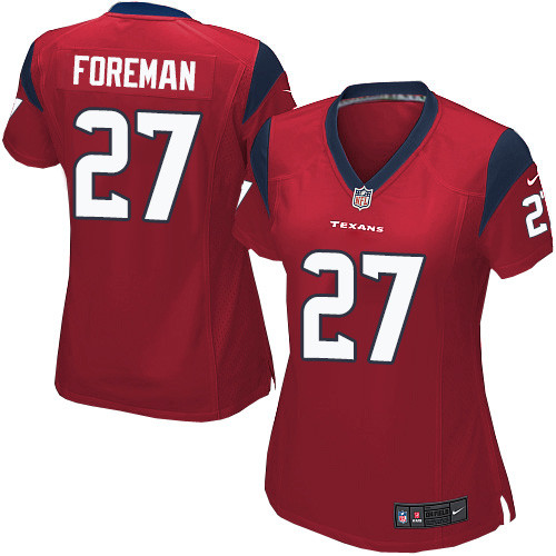 Women's Nike Houston Texans #27 D'Onta Foreman Game Red Alternate NFL Jersey