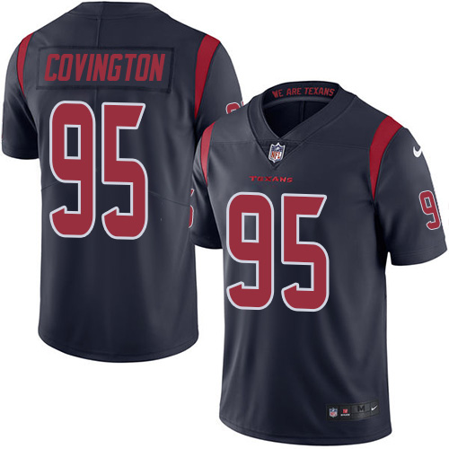 Youth Nike Houston Texans #95 Christian Covington Limited Navy Blue Rush Vapor Untouchable NFL Jersey
