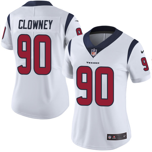 Women's Nike Houston Texans #90 Jadeveon Clowney White Vapor Untouchable Elite Player NFL Jersey
