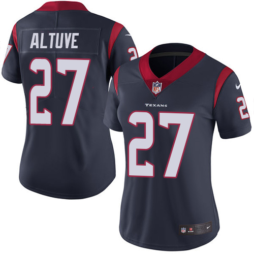 Women's Nike Houston Texans #27 Jose Altuve Navy Blue Team Color Vapor Untouchable Elite Player NFL Jersey