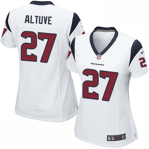 Women's Nike Houston Texans #27 Jose Altuve Game White NFL Jersey