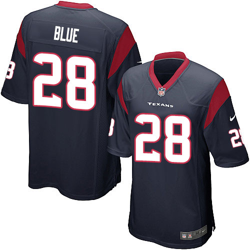 Men's Nike Houston Texans #28 Alfred Blue Game Navy Blue Team Color NFL Jersey