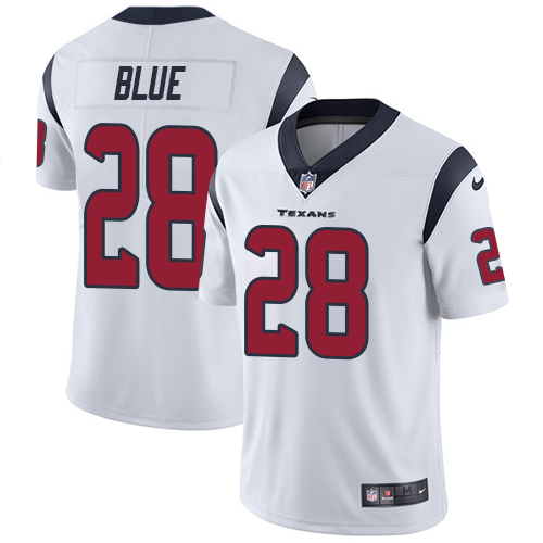 Men's Nike Houston Texans #28 Alfred Blue White Vapor Untouchable Limited Player NFL Jersey