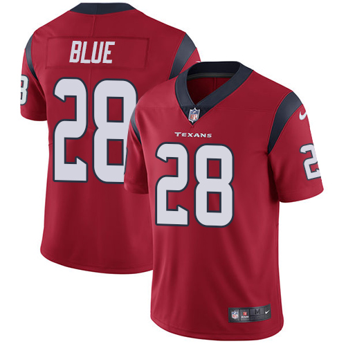 Men's Nike Houston Texans #28 Alfred Blue Red Alternate Vapor Untouchable Limited Player NFL Jersey
