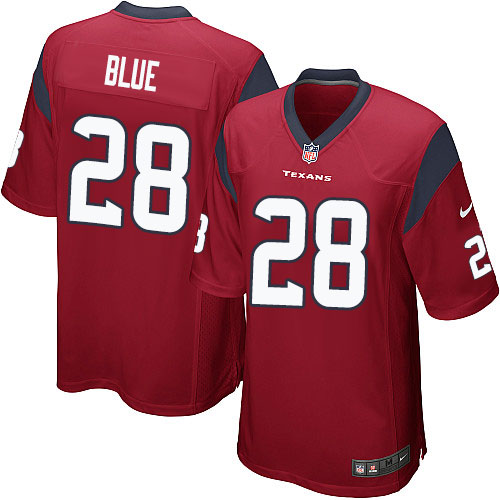 Men's Nike Houston Texans #28 Alfred Blue Game Red Alternate NFL Jersey